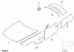 OUTER PANELS diagram for BMW Z4 E85 2.5si