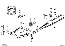 Система выпуска отработавших газов diagram for BMW R45-R65LS..78-85 R65LS