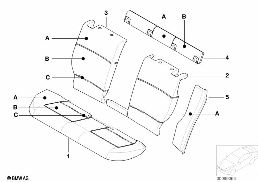 Revest.Individual banco atrás pele Q9 diagram for BMW 3 Series E46 318i