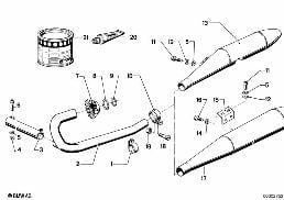 Système d'échappement diagram for BMW R50/5-R90S 69-76 R50/5