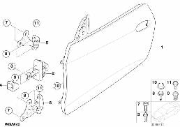 FRONT DOOR-HINGE/DOOR BRAKE diagram for BMW Z4 E85 2.5si