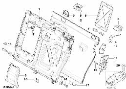 ที่นั่ง,โครงที่นั่งด้านหลัง, ซ้าย diagram for BMW X5 E53 4.6is