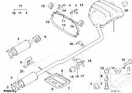 Układ wydechowy tylny diagram for BMW MINI R50 Cooper