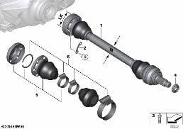Wałek przekazania napędu diagram for BMW 7 Series E65 745i