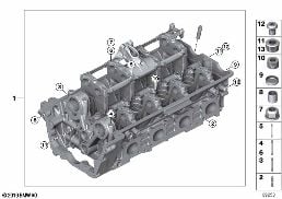 Głowica cylindrowa diagram for BMW 7 Series E65 745i