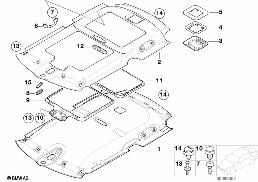podsufitka diagram for BMW MINI R50 Cooper