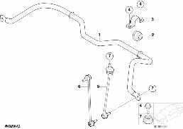 Stabilizator przedni diagram for BMW MINI R50 Cooper