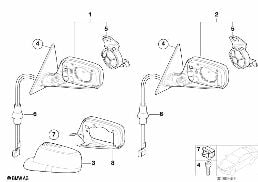 OUTSIDE MIRROR diagram for BMW 3 Series E46 318Ci