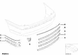 Obudowa z elem. ozdobnymi, tylna diagram for BMW 7 Series E65 745i