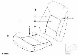 INDIVIDUAL STANDARD-SEAT COVER LEATHER diagram for BMW 3 Series E46 318i