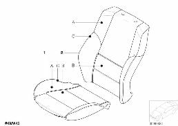 INDIVIDUAL COVER, SPORTS SEAT, LEATHER diagram for BMW 3 Series E46 318i