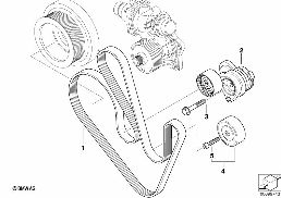 BELT DRIVE WATER PUMP/ALTERNATOR diagram for BMW 7 Series E65 740d