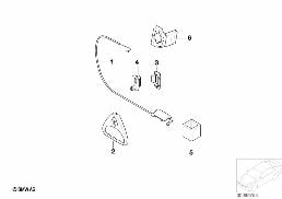 Post-équipt déverrouil.secours coffre diagram for BMW 5 Series E39 525td