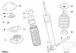 SINGLE COMPONENTS FOR REAR SPRING STRUT diagram for BMW X5 E53 3.0d