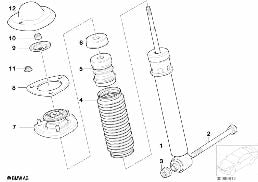 Pezzi singoli p montante mollegg.post. diagram for BMW X5 E53 4.4i