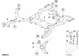 Wspornik przedniej osi/Wahacz poprz. diagram for BMW MINI R50 Cooper