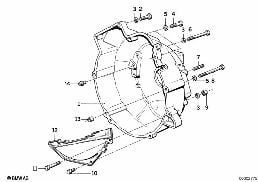 CLUTCH BELL HOUSING diagram for BMW 7 Series E23 733i
