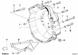 CLUTCH BELL HOUSING diagram for BMW 7 Series E23 733i
