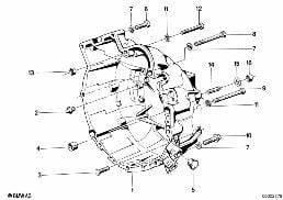 Cloche d'embrayage diagram for BMW 3 Series E30 320is