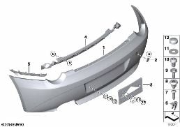 Garniture arrière diagram for BMW Z4 E85 2.5i