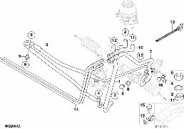 HYDRO STEERING-OIL PIPES diagram for BMW X5 E53 4.6is