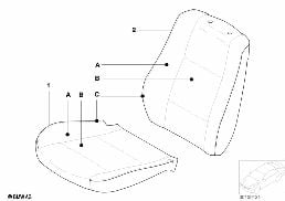 INDI. COVER, BASE SEAT, ALCANTARA/ONLINE diagram for BMW 3 Series E46 318i