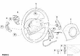 Kierownica wielofunk. z pod. pow. diagram for BMW MINI R50 Cooper