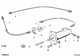 Kopplingscylinder diagram for BMW 3 Series E21 320i