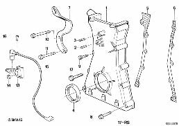 TIMING CASE diagram for BMW 5 Series E34 M5 3.8