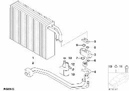 Parownik / Zawór ekspansyjny diagram for BMW 7 Series E65 745i