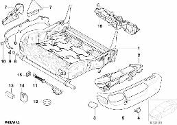 Cadre/caches de siege avant diagram for BMW 5 Series E39 525td