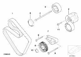 Entraînement pompe à eau / Alternateur diagram for BMW Z4 E85 2.5i