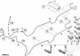 Palivová potrubí/palivový filtr diagram for BMW X5 E53 4.6is