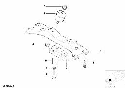 Zavěšení převodovky/automat. převodovka diagram for BMW 5 Series E39 525tds