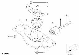 Suspension de boite de vitesses diagram for BMW 5 Series E39 540i