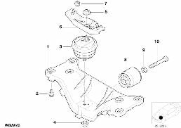 Suspension de boite automatique diagram for BMW 5 Series E39 540i