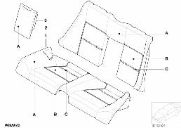 Individ.bekleding stoel achter leer Q9 diagram for BMW 3 Series E46 318Ci