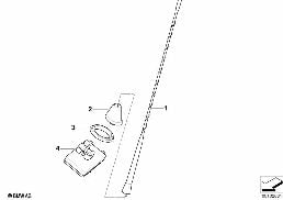 SINGLE PARTS F SIDE PANEL TELEPH.ANTENNA diagram for BMW Z4 E85 M3.2