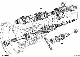 GETRAG 242 GEAR WHEEL SET,SINGLE PARTS diagram for BMW 3 Series E21 320i