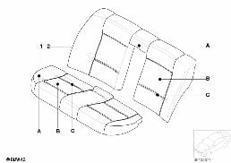 INDIVIDUAL COVER, SEAT, REAR, LEATHER Q9 diagram for BMW 3 Series E46 318i