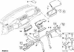 MOUNTING PARTS, INSTR. PANEL diagram for BMW X5 E53 4.4i