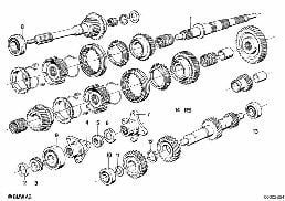 GETRAG 242 GEAR WHEEL SET PARTS/REP.KITS diagram for BMW 3 Series E21 315