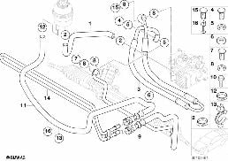 HYDRO STEERING-OIL PIPES diagram for BMW 3 Series E46 316i