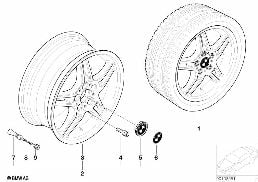 BMW LA WHEEL/DOUBLE SPOKE 125 diagram for BMW 3 Series E46 318i