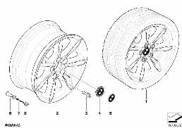 BMW LA WHEEL/DOUBLE SPOKE 103 diagram for BMW Z4 E85 2.5si