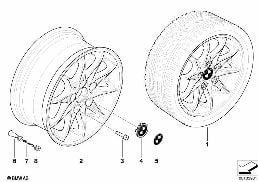 BMW LA WHEEL, STAR SPOKE 104 diagram for BMW Z4 E85 2.5si