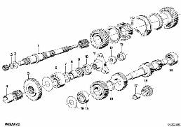 GETRAG 262 GEAR WHEEL SET,SINGLE PARTS diagram for BMW 5 Series E12 525