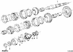 GETRAG 242 GEAR WHEEL SET,SINGLE PARTS diagram for BMW 3 Series E21 320i