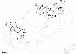 Capteur de reglage rayon d'eclairage diagram for BMW Z4 E85 2.5i