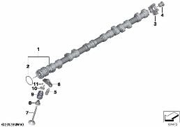 Cdo valvole, albero a camme, scarico diagram for BMW Rolls-Royce Phantom RR1 Phantom